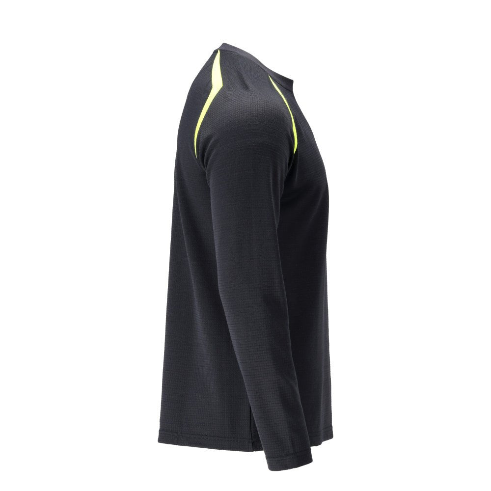 Camiseta manga larga corte moderno Camiseta Multisafe negro azul/amarillo alta visibilidad