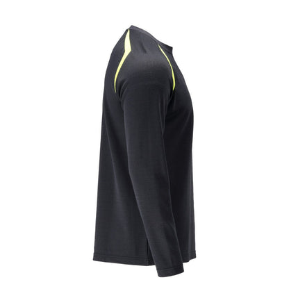 Camiseta manga larga corte moderno Camiseta Multisafe negro azul/amarillo alta visibilidad