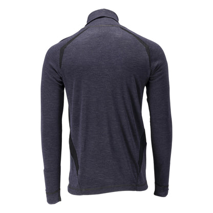 Camiseta interior funcional, cuello alto, camiseta interior de lana Multisafe, negro-azul