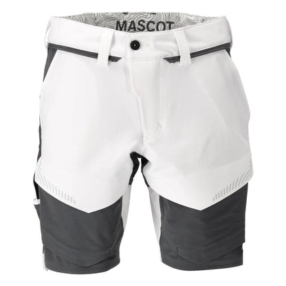 Pantalón corto elástico y ligero, blanco/gris antracita