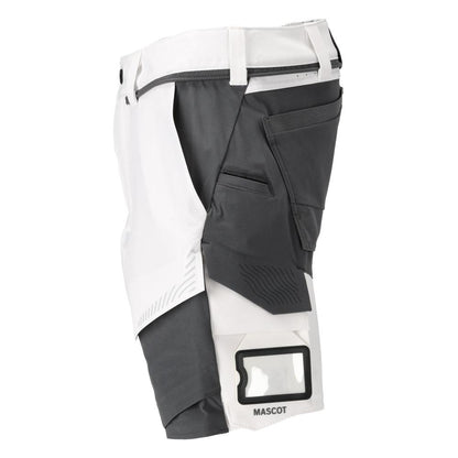 Pantalón corto elástico y ligero, blanco/gris antracita