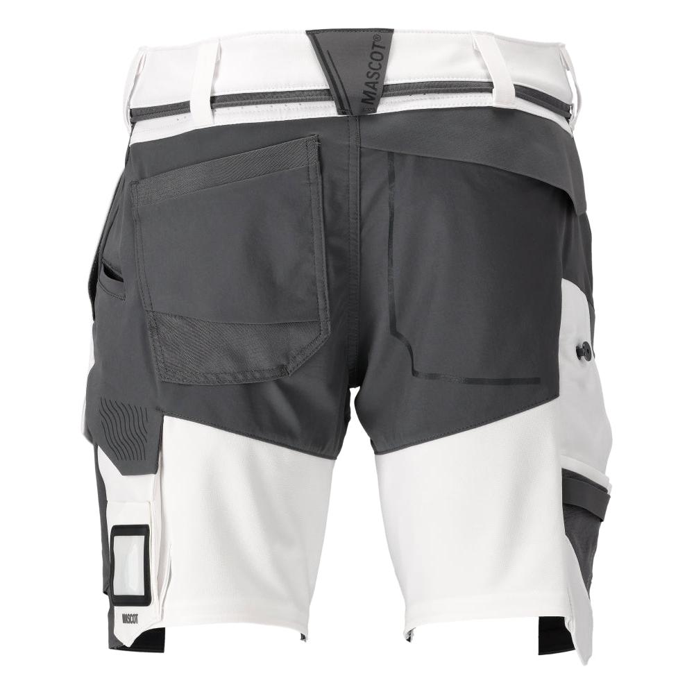 Pantalón corto elástico y ligero, blanco/gris antracita