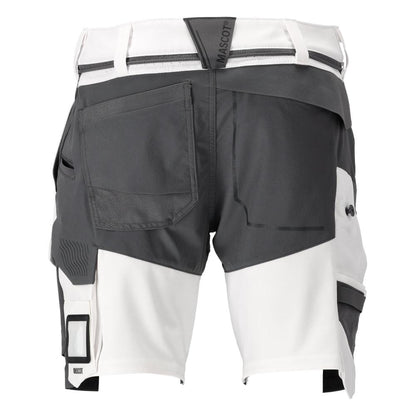 Pantalón corto elástico y ligero, blanco/gris antracita