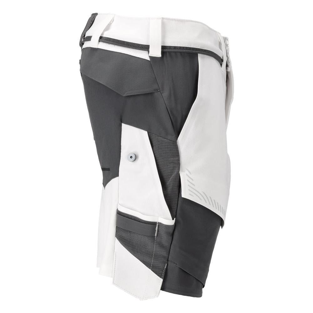 Pantalón corto elástico y ligero, blanco/gris antracita