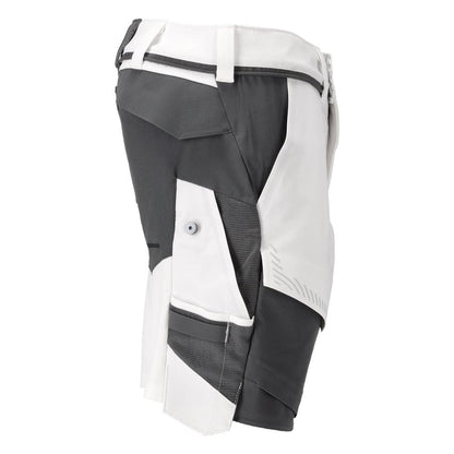 Pantalón corto elástico y ligero, blanco/gris antracita