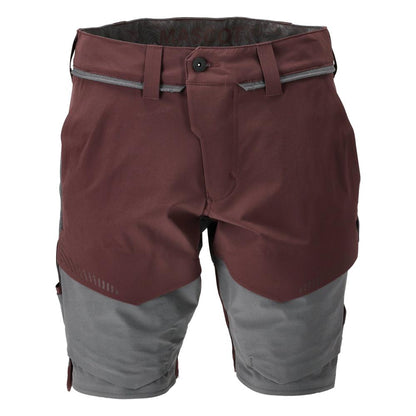 Shorts, stretch, light weight shorts, burgundy/anthracite gray