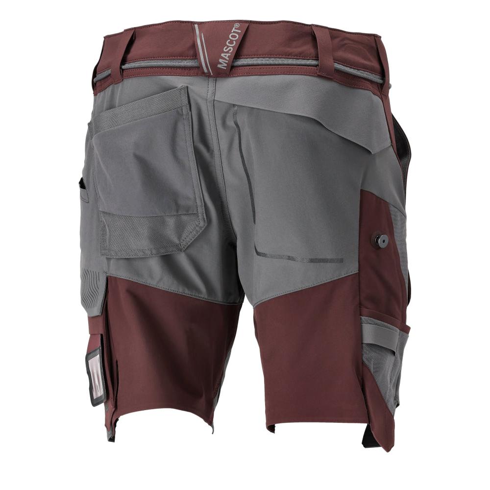 Shorts, stretch, light weight shorts, burgundy/anthracite gray