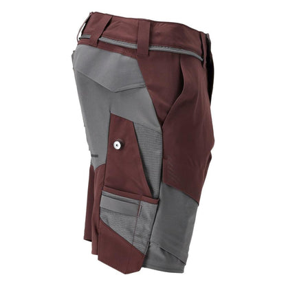 Shorts, stretch, light weight shorts, burgundy/anthracite gray
