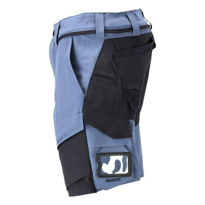 Pantalón corto elástico y ligero, azul piedra/negro azul