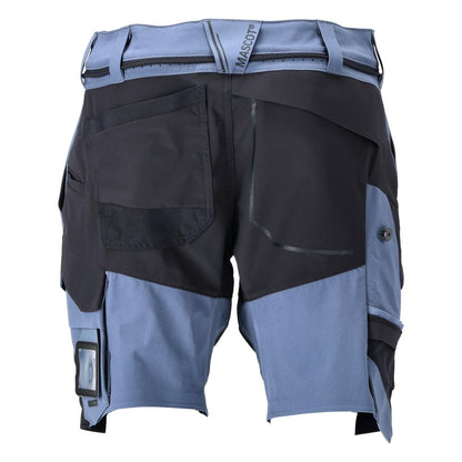 Pantalón corto elástico y ligero, azul piedra/negro azul