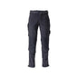 Pants, knee pockets, durable, stretch pants, black-blue