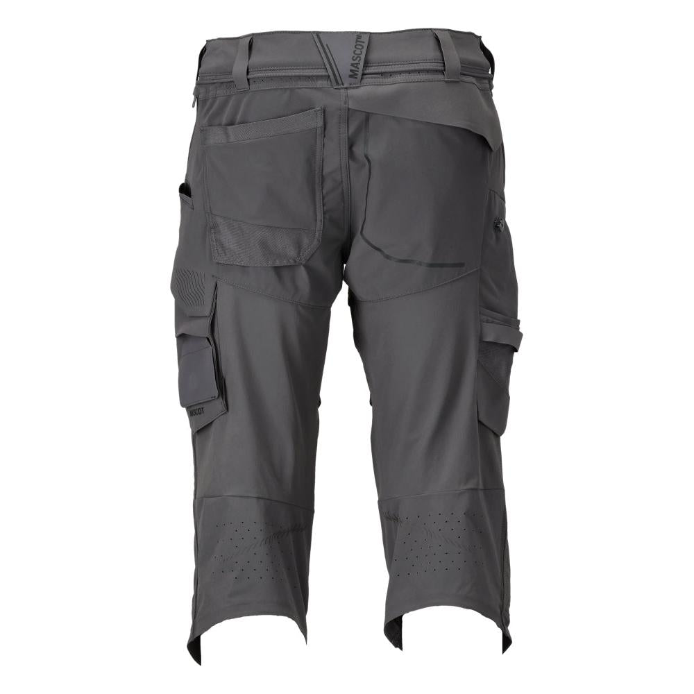 Pantalón tres cuartos, bolsillos en las rodillas, pantalón tres cuartos artesano elástico, gris antracita