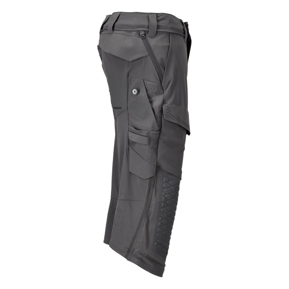 Pantalón tres cuartos, bolsillos en las rodillas, pantalón tres cuartos artesano elástico, gris antracita