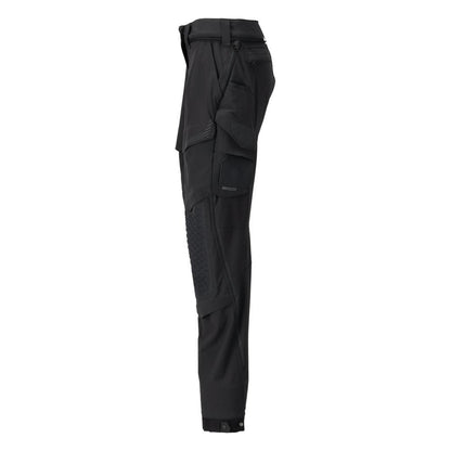 Trousers with knee pockets, women's trousers, black