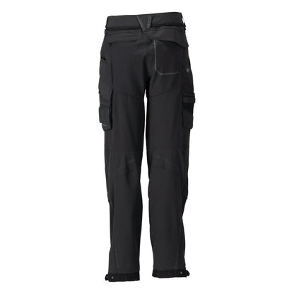Trousers with knee pockets, women's trousers, black