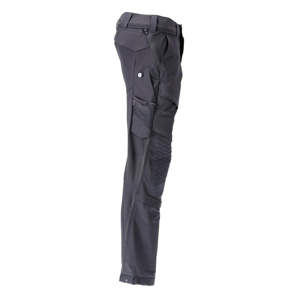Trousers, knee pockets, stretch, light trousers, black-blue