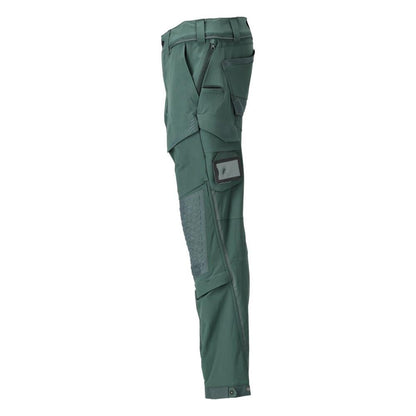 Pantalón, bolsillos en las rodillas, tejido elástico, pantalón ligero, verde bosque