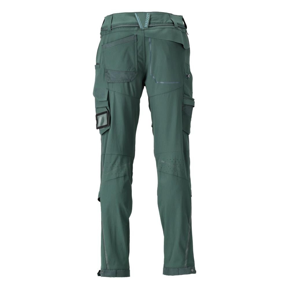 Pantalón, bolsillos en las rodillas, tejido elástico, pantalón ligero, verde bosque