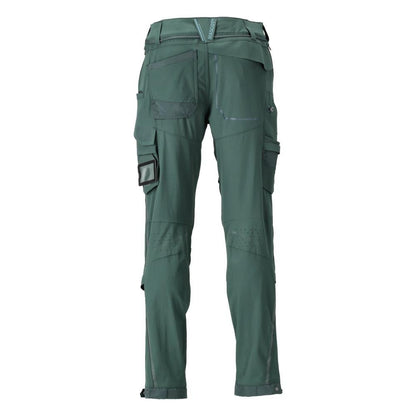 Pantalón, bolsillos en las rodillas, tejido elástico, pantalón ligero, verde bosque