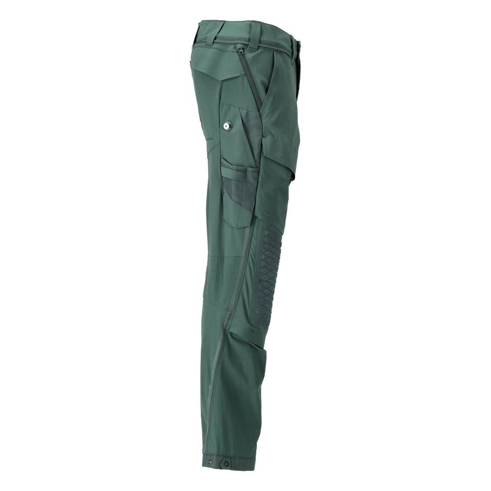 Pantalón, bolsillos en las rodillas, tejido elástico, pantalón ligero, verde bosque