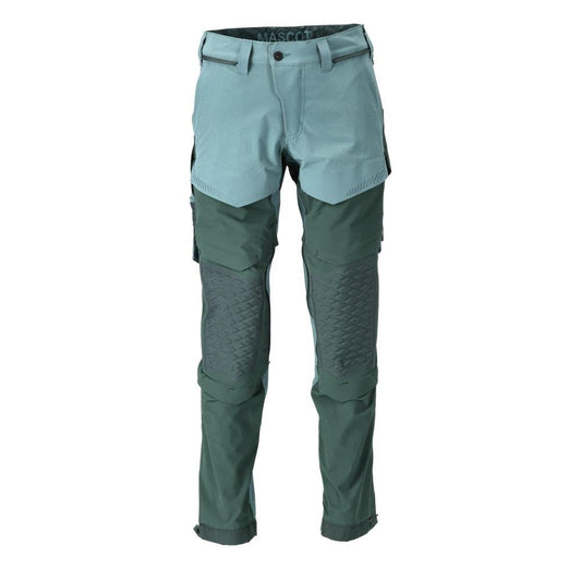 Pantalón con bolsillos en las rodillas, tejido elástico, pantalón ligero, verde bosque claro/verde bosque