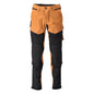 Trousers, knee pockets, stretch, light trousers, nut brown/black