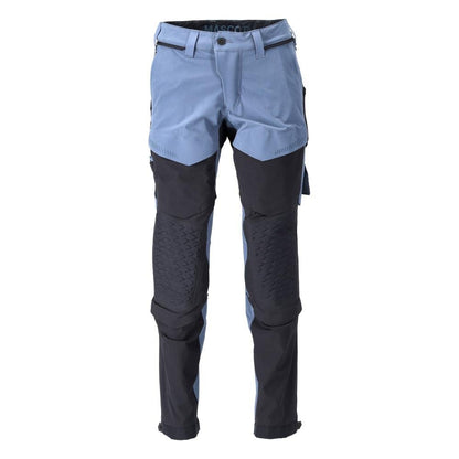 Pantalón elástico con bolsillos en las rodillas, pantalón ligero, azul piedra/azul negro