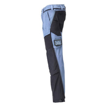 Pantalón elástico con bolsillos en las rodillas, pantalón ligero, azul piedra/azul negro