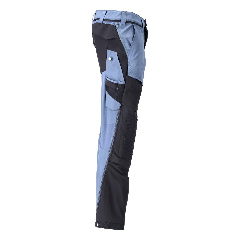 Pantalón elástico con bolsillos en las rodillas, pantalón ligero, azul piedra/azul negro