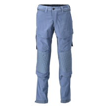 Pantalón con bolsillos en las rodillas, tejido elástico, pantalón ligero, azul piedra