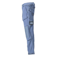 Pantalón con bolsillos en las rodillas, tejido elástico, pantalón ligero, azul piedra