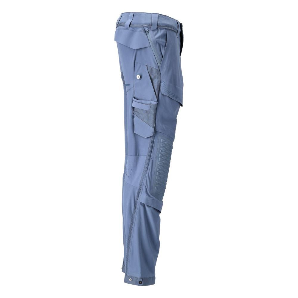 Trousers, knee pockets, stretch, light trousers, stone blue