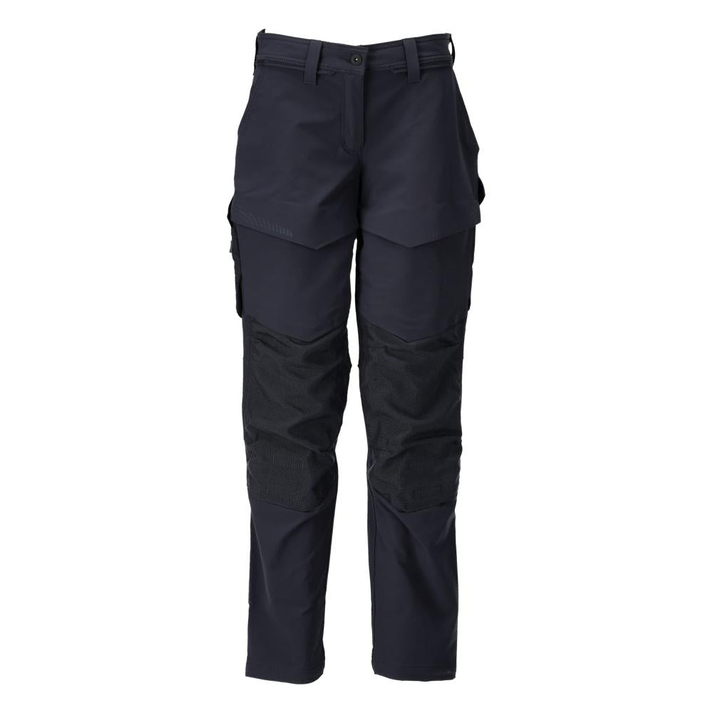 Pantalón con bolsillos en las rodillas, pantalón de mujer, negro-azul