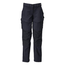 Pantalón con bolsillos en las rodillas, pantalón de mujer, negro-azul