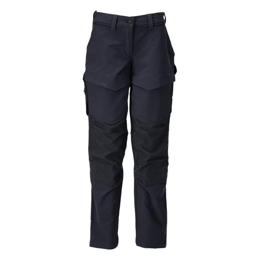 Pantalón con bolsillos en las rodillas, pantalón de mujer, negro-azul