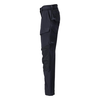 Pantalón con bolsillos en las rodillas, pantalón de mujer, negro-azul