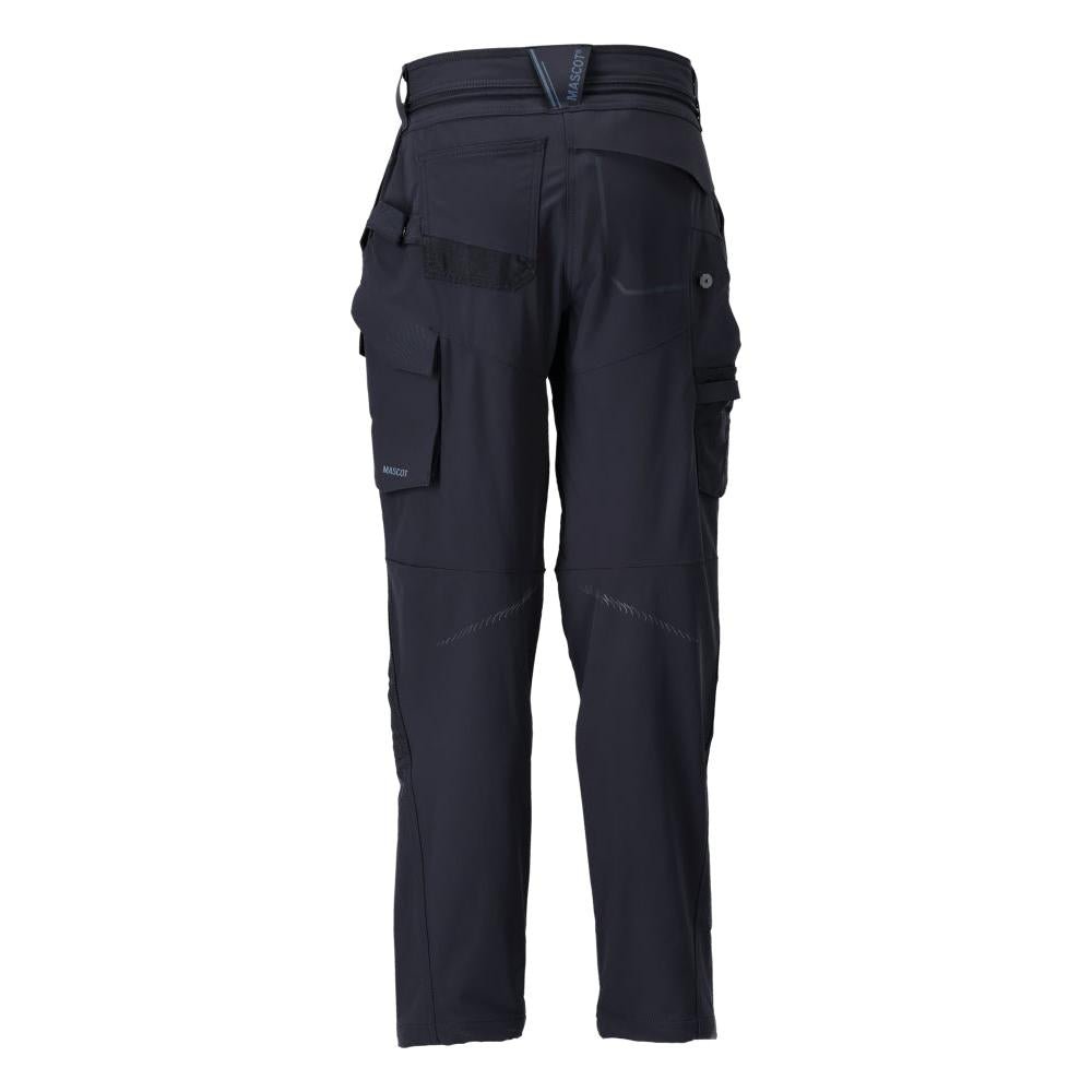Pantalón con bolsillos en las rodillas, pantalón de mujer, negro-azul