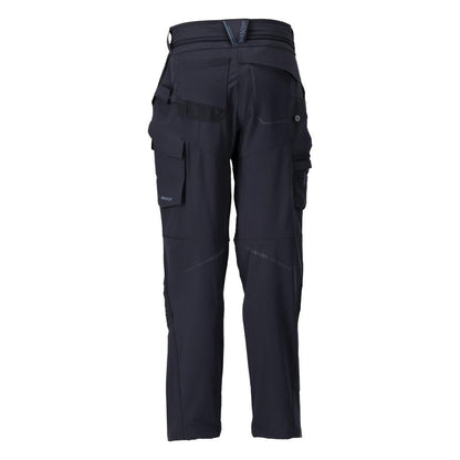 Pantalón con bolsillos en las rodillas, pantalón de mujer, negro-azul