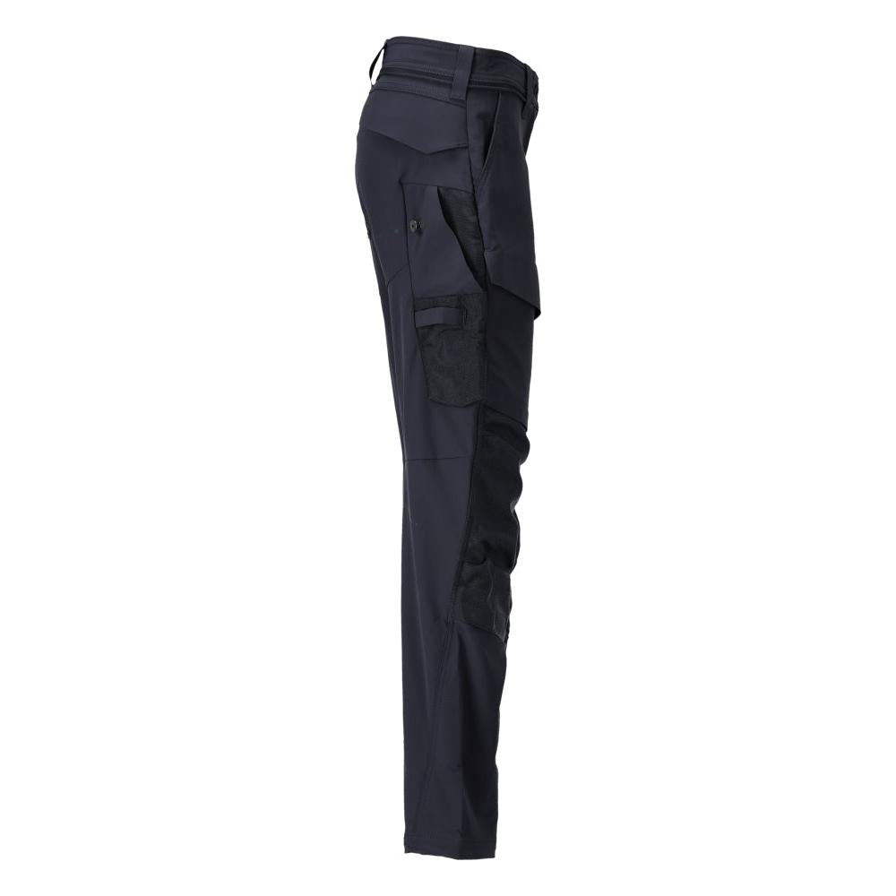 Pantalón con bolsillos en las rodillas, pantalón de mujer, negro-azul