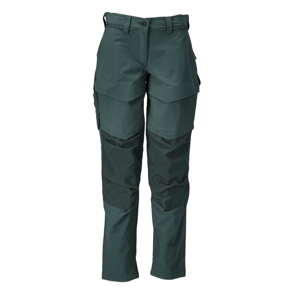 Pantalones con bolsillos en las rodillas, pantalones de mujer, verde bosque