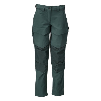 Pantalones con bolsillos en las rodillas, pantalones de mujer, verde bosque
