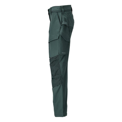 Pantalones con bolsillos en las rodillas, pantalones de mujer, verde bosque