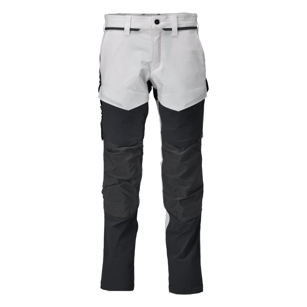 Trousers with knee pockets, ULTIMATE STRETCH trousers, white/anthracite grey