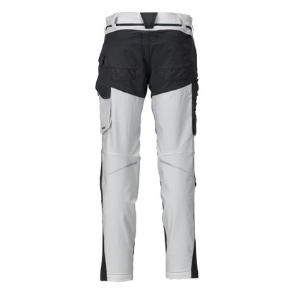 Trousers with knee pockets, ULTIMATE STRETCH trousers, white/anthracite grey