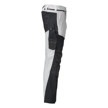 Trousers with knee pockets, ULTIMATE STRETCH trousers, white/anthracite grey