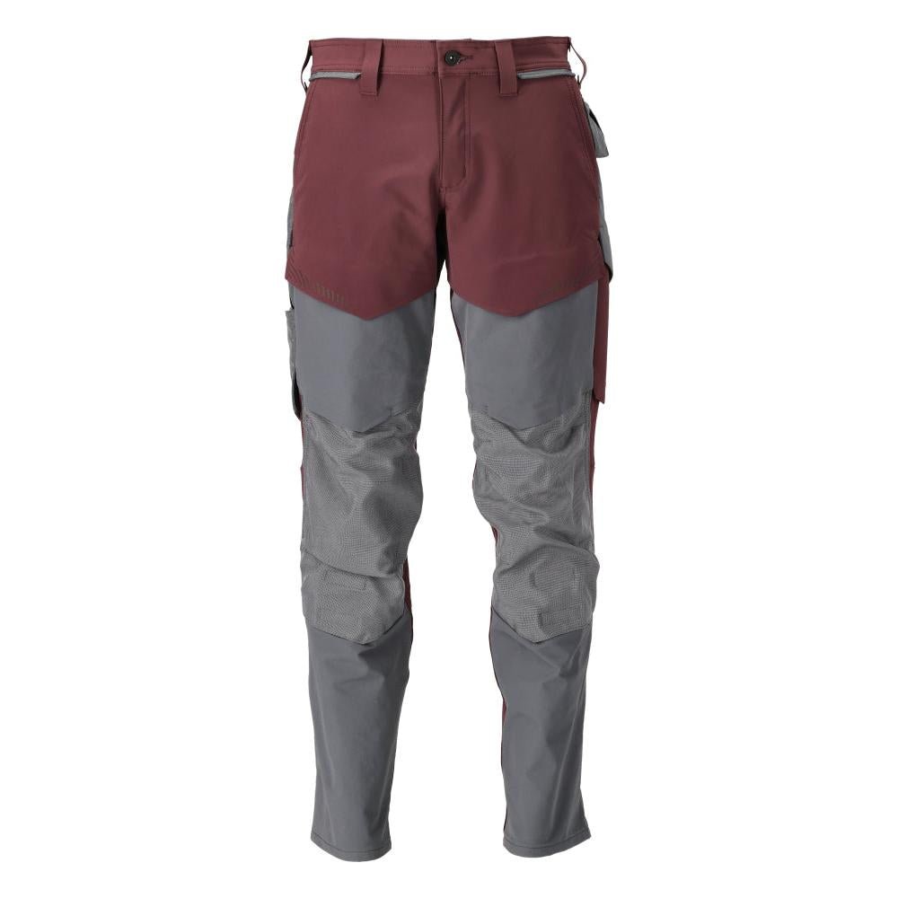 Pantalón con bolsillos en las rodillas, pantalón ULTIMATE STRETCH, burdeos/gris antracita