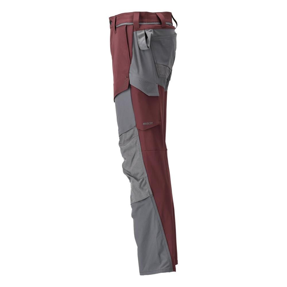Pantalón con bolsillos en las rodillas, pantalón ULTIMATE STRETCH, burdeos/gris antracita