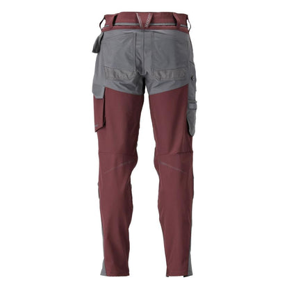 Pantalón con bolsillos en las rodillas, pantalón ULTIMATE STRETCH, burdeos/gris antracita