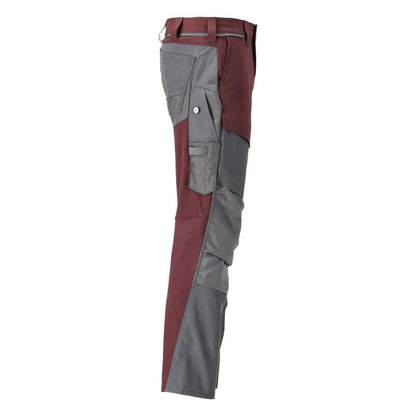 Pantalón con bolsillos en las rodillas, pantalón ULTIMATE STRETCH, burdeos/gris antracita