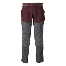 Pantalón con bolsillos en las rodillas, burdeos/gris antracita